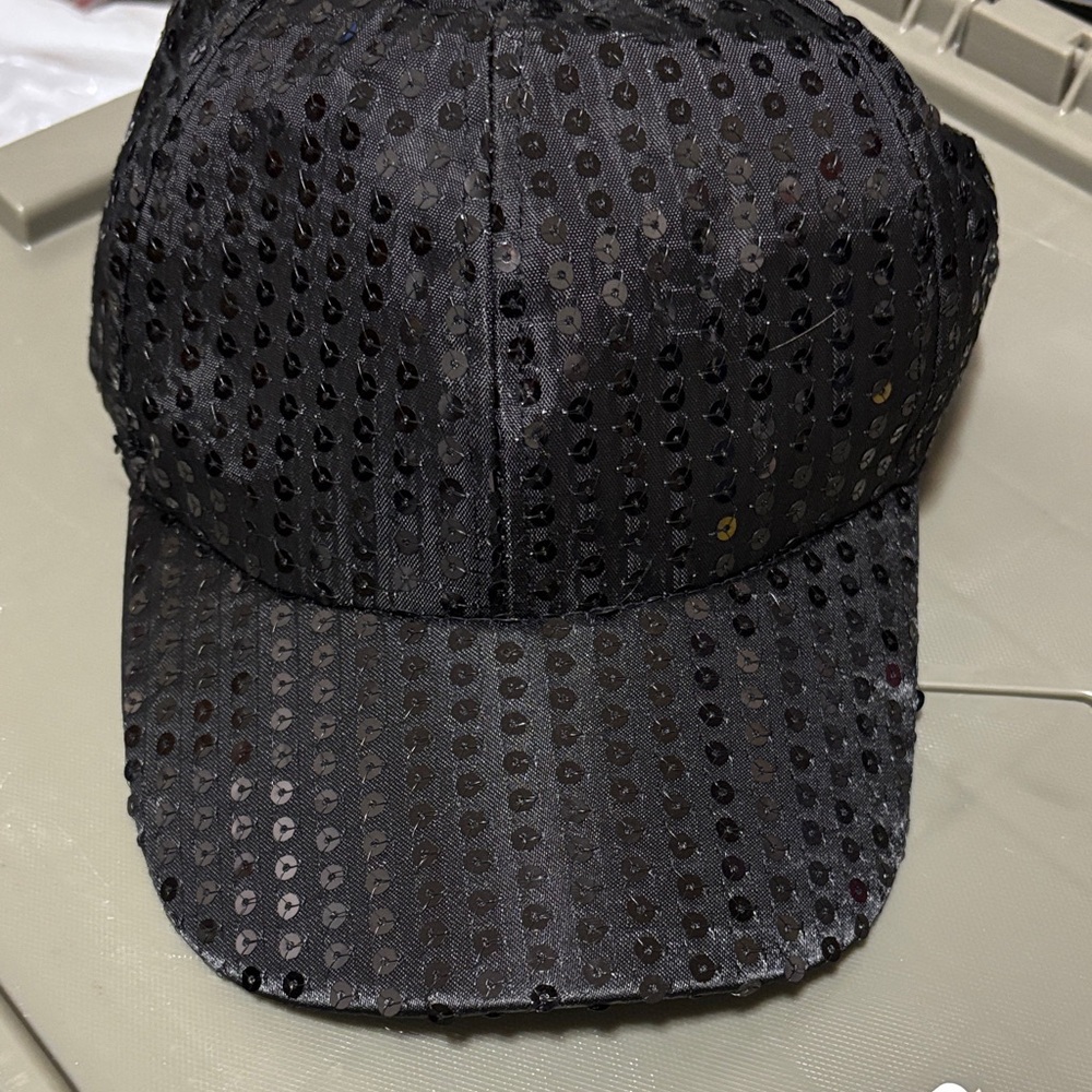 Black Sequin‎ adjustable women’s Cap adults OSFA